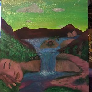 Wall Art - Ladyof the Land acrylic painting Wall Art - Ladyof the Land acrylic painting